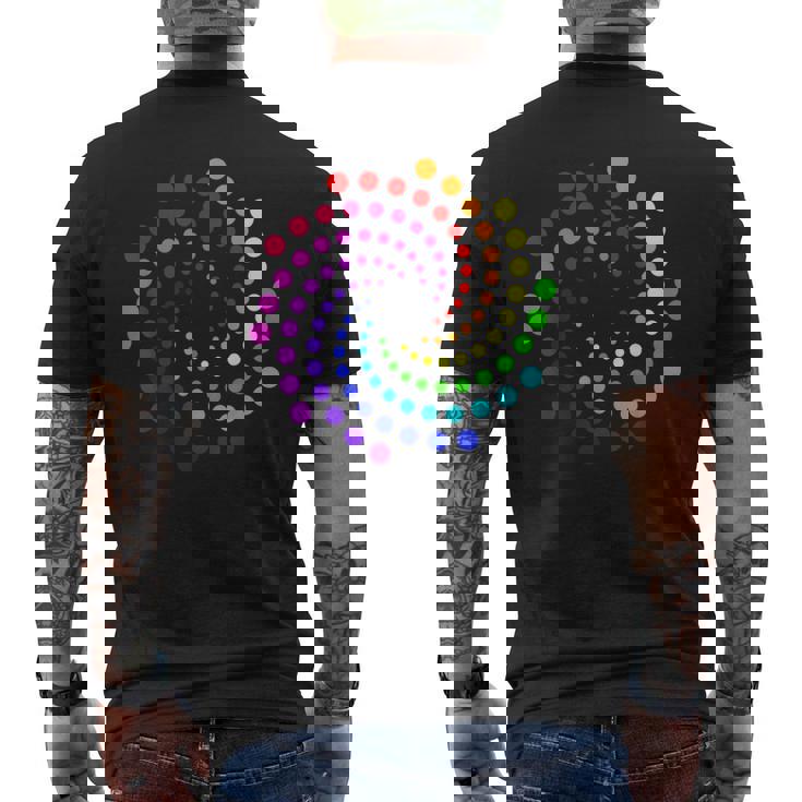 Happy Dot Day キッズ レインボー 水玉 スパイラル メンズTシャツ バックプリント