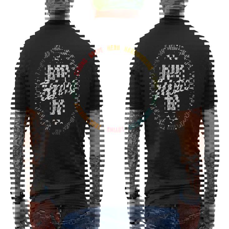 Happy Father's Day For Dad Grandpa Strong Brave Hero Men's T-shirt Back Print