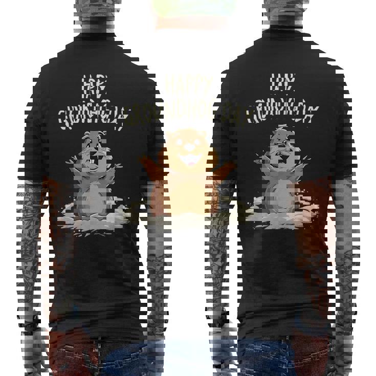 Happy Groundhog Day 2025 メンズ レディース キッズ メンズTシャツ バックプリント