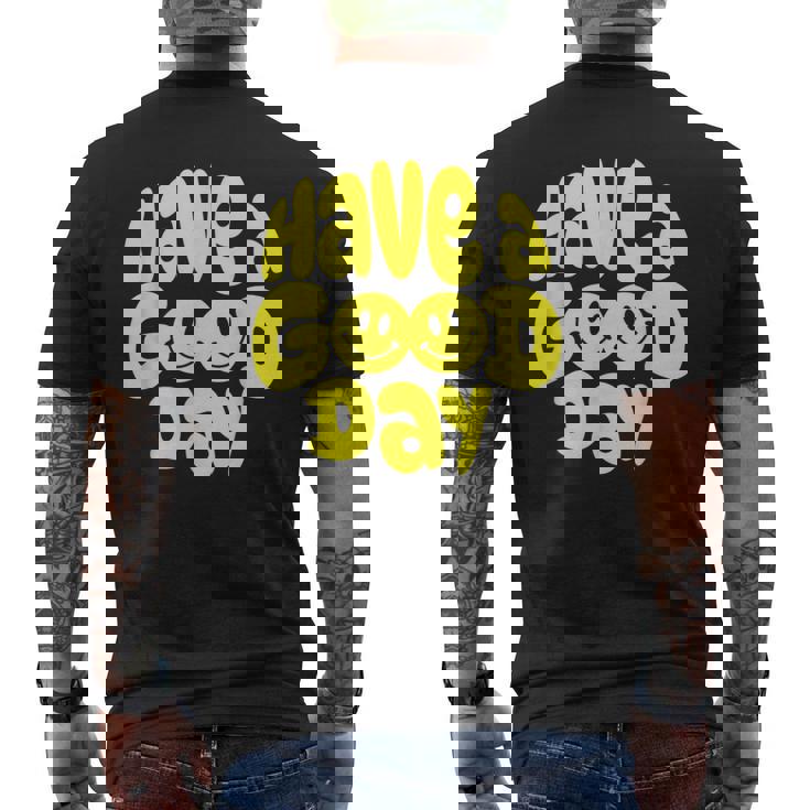 Have A Good Day レトロ ハッピーフェイス 90年代 スマイルフェイス 美学 メンズTシャツ バックプリント