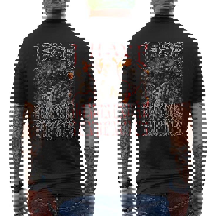 I Have Homosexual Tendencies 面白い ハード スケルトン ブーツレッグ メンズTシャツ バックプリント