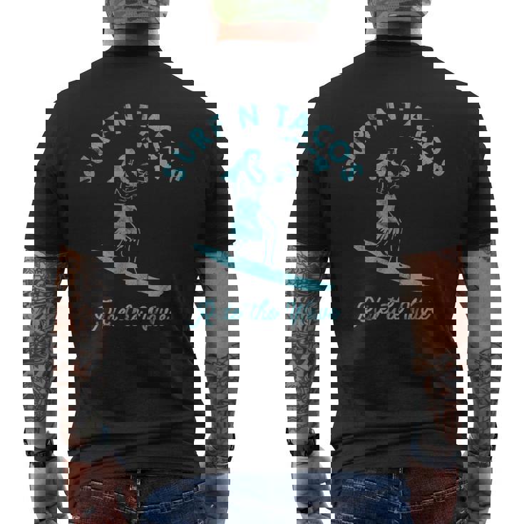 Hawaiiurf N Taco サーファー フラガール ヴィンテージスタイル メンズTシャツ バックプリント