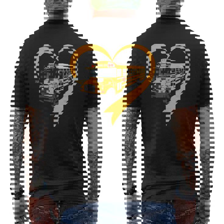 Heart School Bus Driver Men's T-shirt Back Print