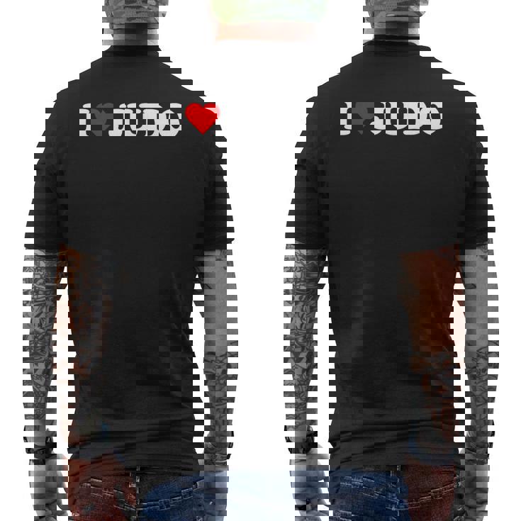 I Heart 柔道 愛 柔道 趣味 恋人 メンズTシャツ バックプリント