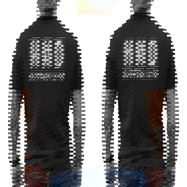 Hnd 羽田空港 東京 日本 航空ファン メンズTシャツ バックプリント