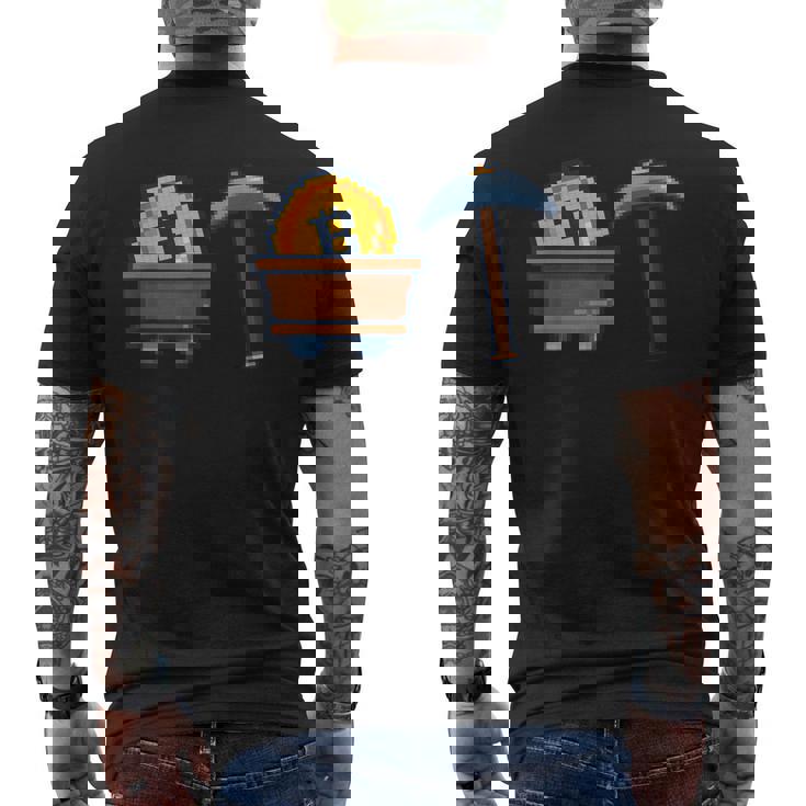 Hodl Btc モダンビットコインアート ビットコインマイニング ピクセル ビットコイン メンズTシャツ バックプリント