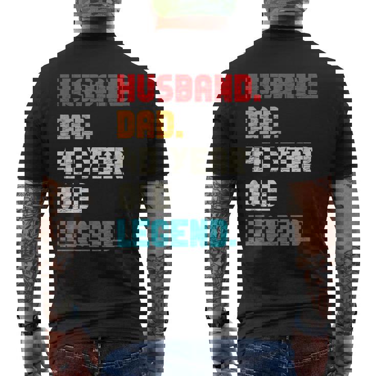 Hombre De 40 Años De Edad De Husband Dad Para Él Camiseta Hombre Estampado Espalda