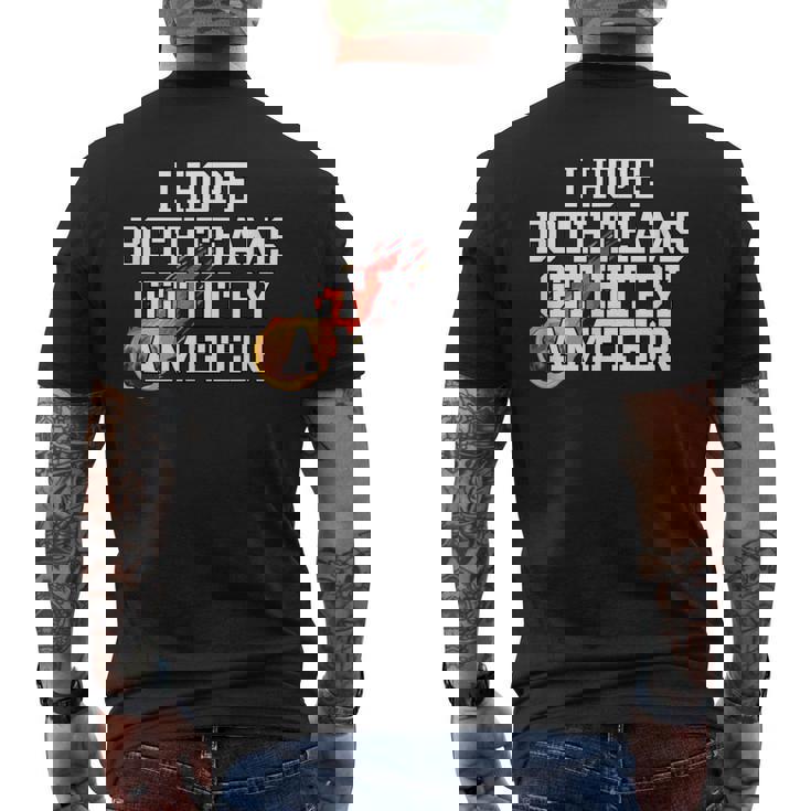 I Hope Both Teams Get Hit With A Meteor Lose メンズ レディース メンズTシャツ バックプリント