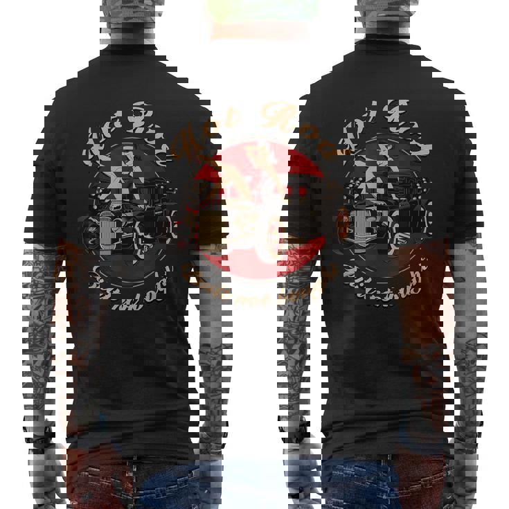 Hot Rod Built Not Bought セクシー ピンナップ ダイス ロカビリー セクシー メンズTシャツ バックプリント