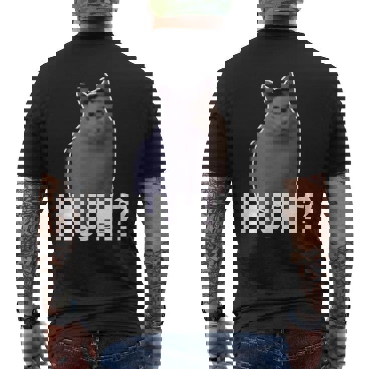 Huh Cat Meme メンズTシャツ バックプリント
