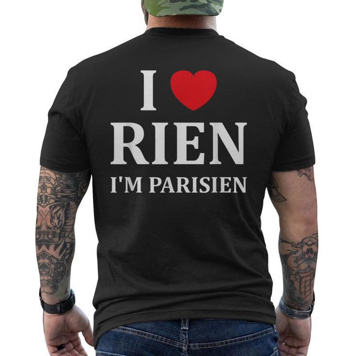 Humour Paris I Love Rien Jeuis Parisien T-shirt imprimé au dos