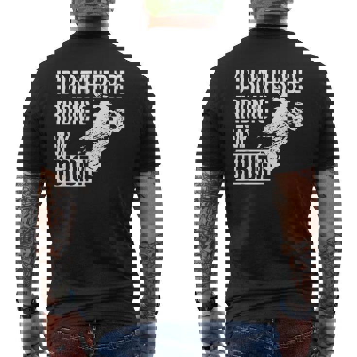 I'd Rather Be Riding My Grom メンズTシャツ バックプリント