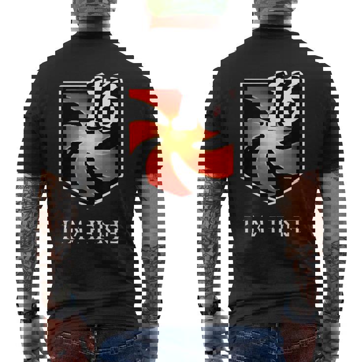 I'm Fine 脆弱性スタックス ファンタジー Mmorpg メンズTシャツ バックプリント