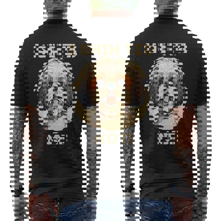 Ihih Tzu Not おもしろシーズー犬 メンズTシャツ バックプリント