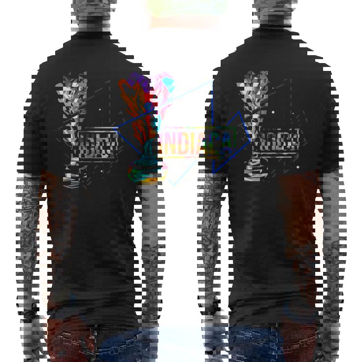 Indiaca キックバックゲームハンドシャトルコック メンズTシャツ バックプリント