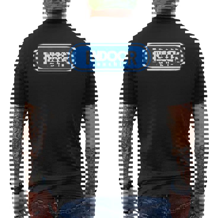 Indoor インドア【変なデザイン屋さん】ブランド ロゴ パロディ 面白い メンズTシャツ バックプリント