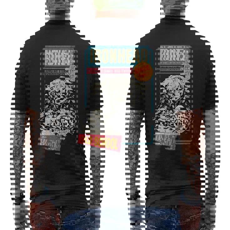 Ironhead Oldchool Hd ピンナップ レトロ オートバイ スポーツスター ホット メンズTシャツ バックプリント