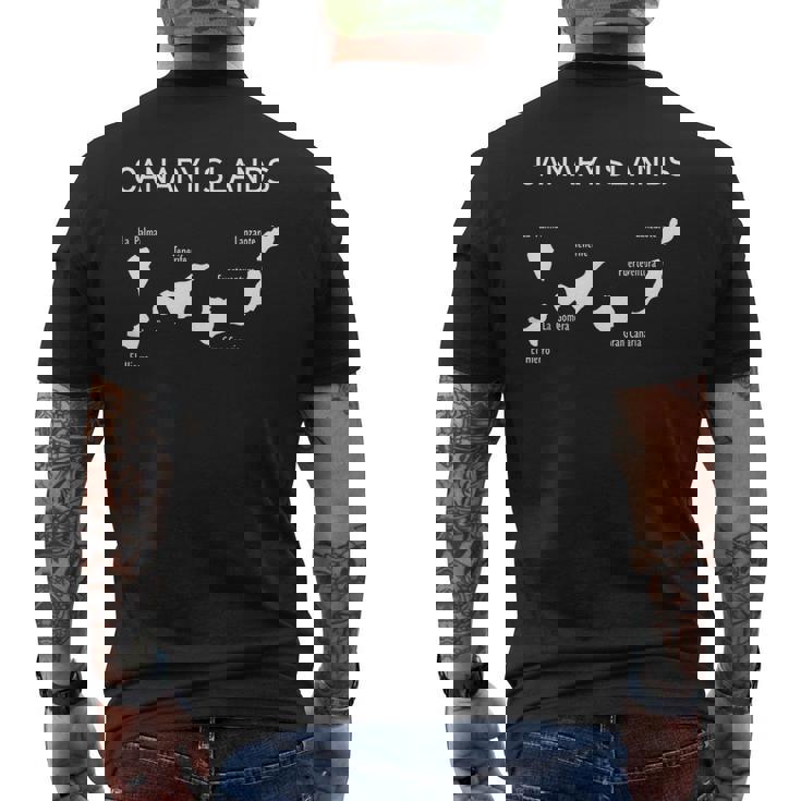 Islas Canarias Mapa Y Topónimos España Canarias Camiseta Hombre Estampado Espalda