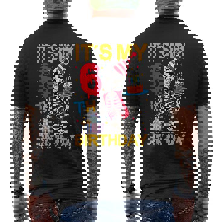 It's My 6Th Birthday Party ハロウィン スケルトン 誕生日 メンズTシャツ バックプリント