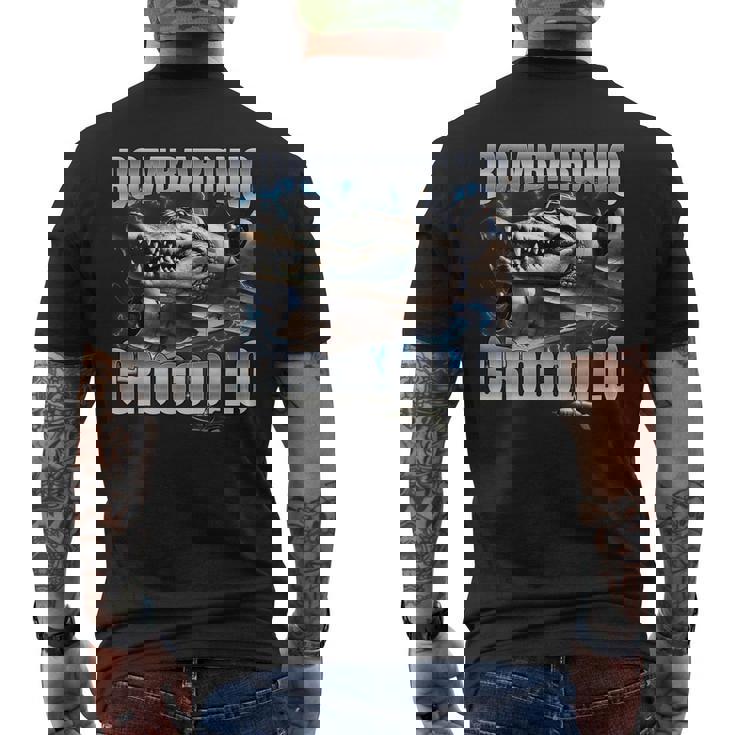 Italian Brainrot Bombardino Crocodilo メンズTシャツ バックプリント