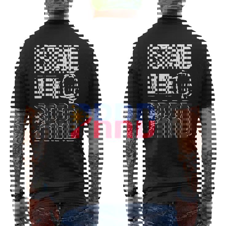 Itand With Prrd Du30 サポーター フィリピン国旗拳ポンプ メンズTシャツ バックプリント