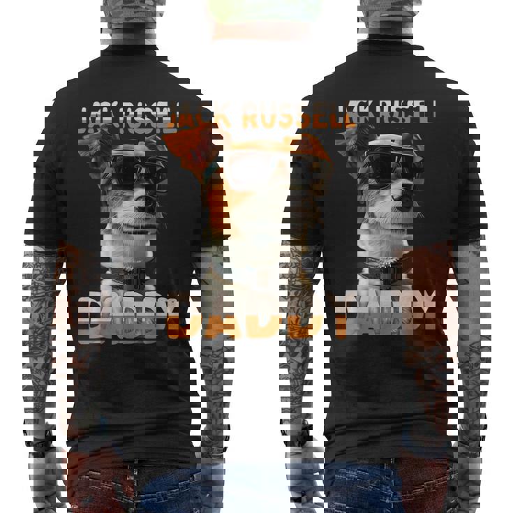 Jack Russell Daddyジャック・ラッセル・パパ・ヴァータグ・パパ・ジャック・ラッセル・テリア メンズTシャツ バックプリント
