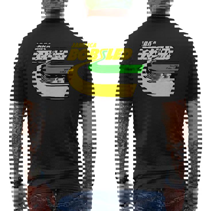 Jamaica Bobsled レトロなボブスレー チーム ジャマイカの国旗 メンズTシャツ バックプリント