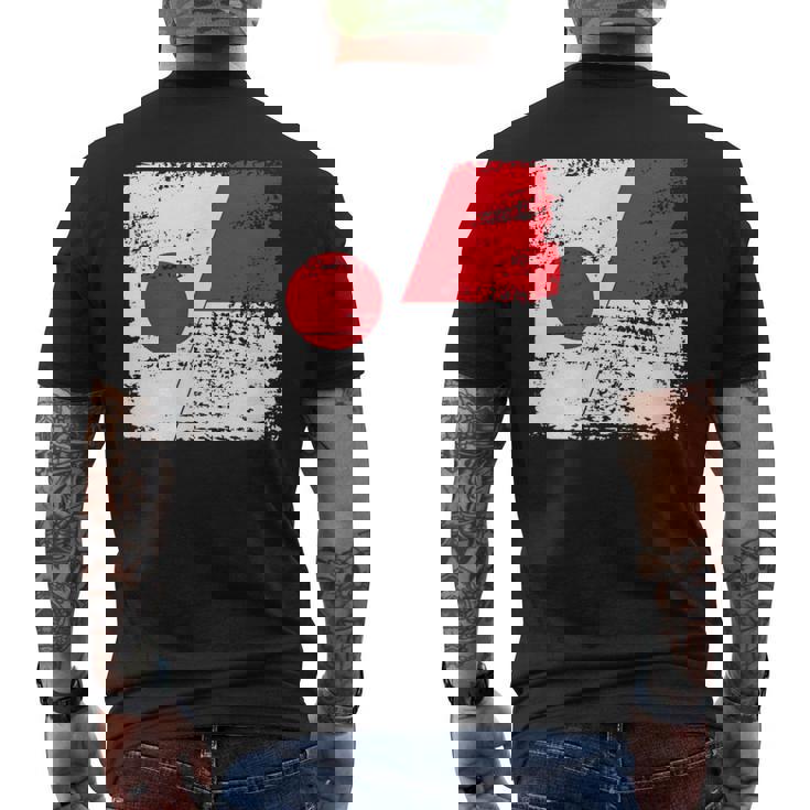 Japanese Flag Indonesiaインドネシアの遺産 インドネシアのルーツ 日本の国旗 インドネシアの国旗 メンズTシャツ バックプリント