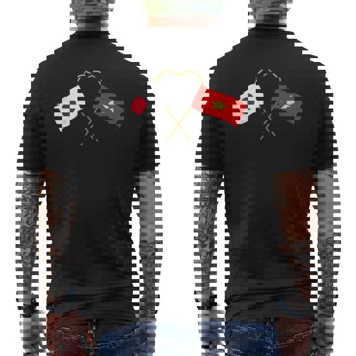 Japanese Flagietnamese Flagベトナムの遺産 ベトナムのルーツ 日本の国旗 ベトナムの国旗 メンズTシャツ バックプリント