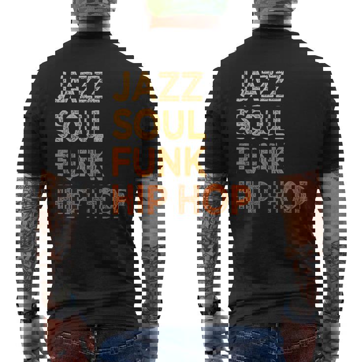 Jazzoul ファンク ヒップホップ アフリカ系アメリカ人のプライド音楽愛好家 メンズTシャツ バックプリント