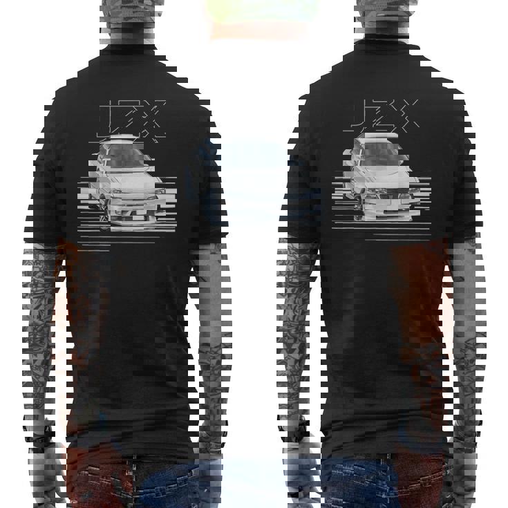 Jdm Car Jzx100 In Drift Powerlide 1Jz チェイサー ターボセダン メンズTシャツ バックプリント