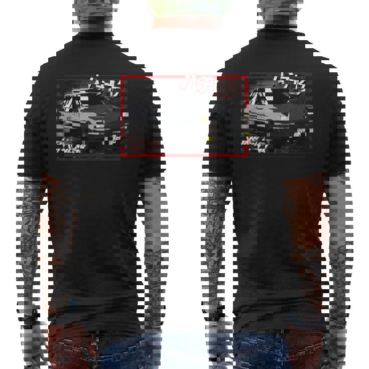 Jdm ドリフト アニメ マンガ 車 八六 メンズTシャツ バックプリント