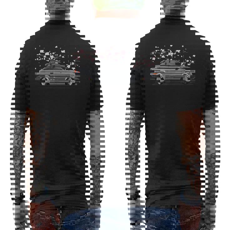 Jdm 八六 86 レビン 桜 クーペ メンズTシャツ バックプリント