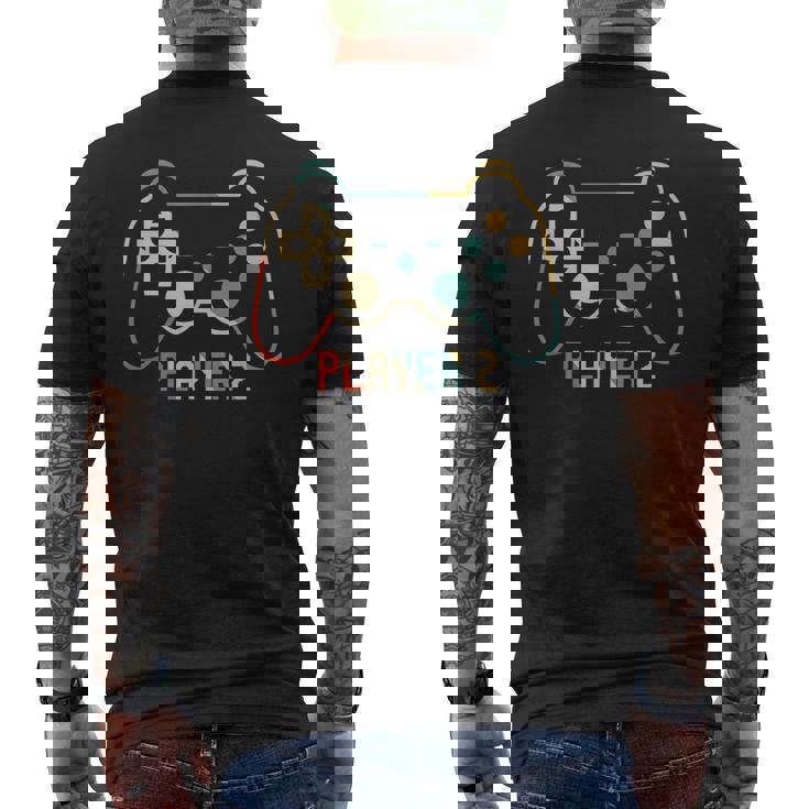 Jugador 1 Jugador 2 Pareja De Juegos A Juego Camiseta Hombre Estampado Espalda