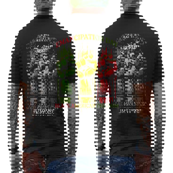 Junenth Emancipation Day Fists Black African June 19Th Men's T-shirt Back Print
