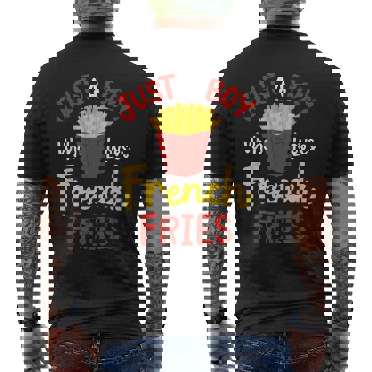 Just A Boy Who Loves French Fries フライドポテト じゃがいも ヴィーガン メンズTシャツ バックプリント