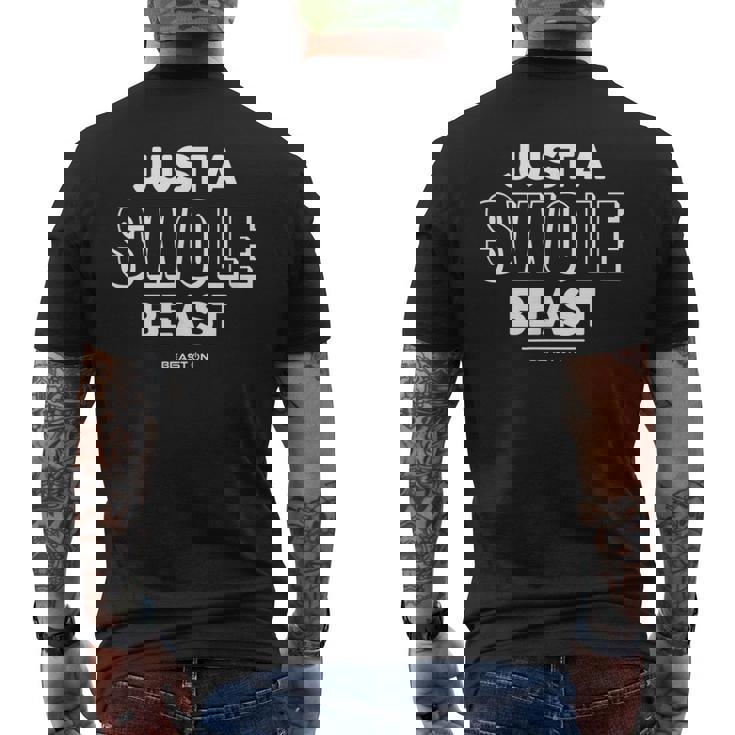 Just Awole Beast トレーニング フィットネス モチベーション ジム 格言 メンズTシャツ バックプリント