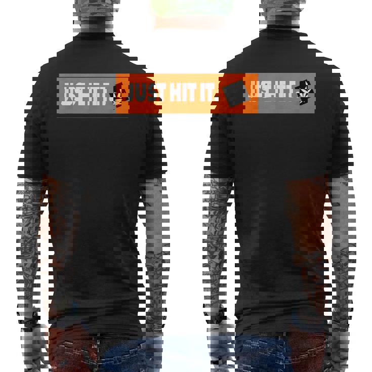 Just Hit It 420 マリファナ 大麻 雑草 喫煙 メンズTシャツ バックプリント