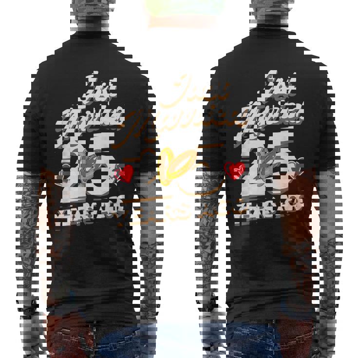 Just Married 25 Years Ago シルバーウェディング メンズTシャツ バックプリント