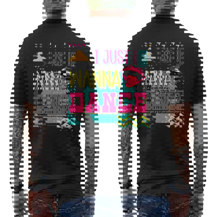 I Just Wanna Dance Lovers ファニーダンシングファン レトロダンサー メンズTシャツ バックプリント