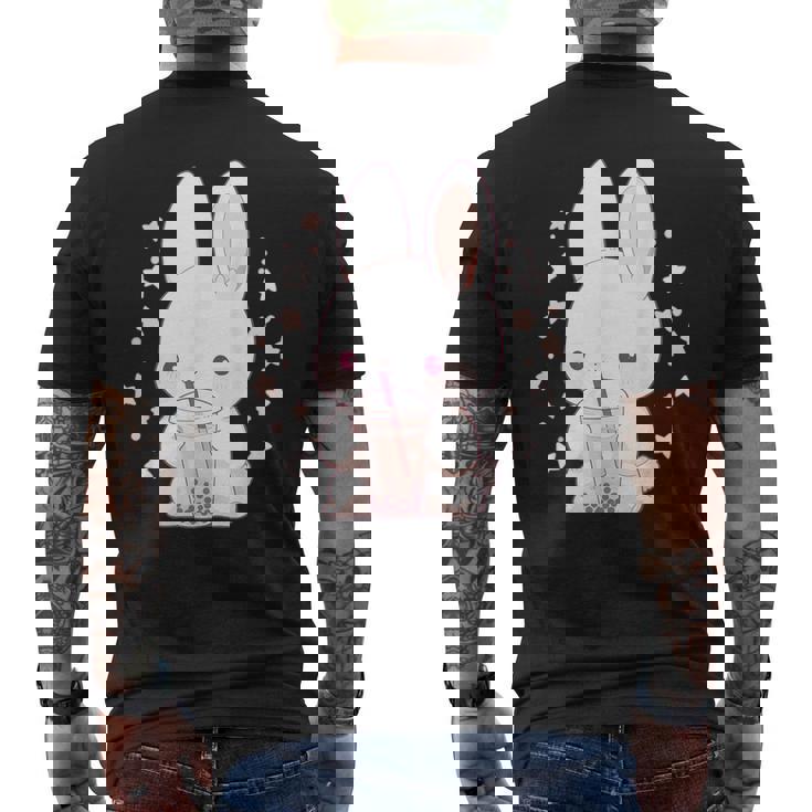 Kawaii Rabbit Drink バブルティー ウサギ ボバ メンズTシャツ バックプリント