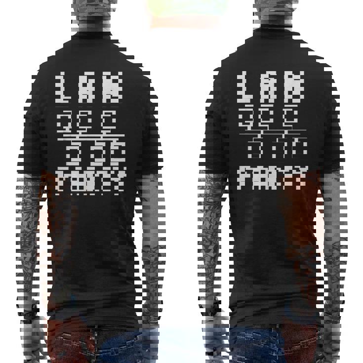 Lan Party レトロゲームtシャツ メンズTシャツ バックプリント