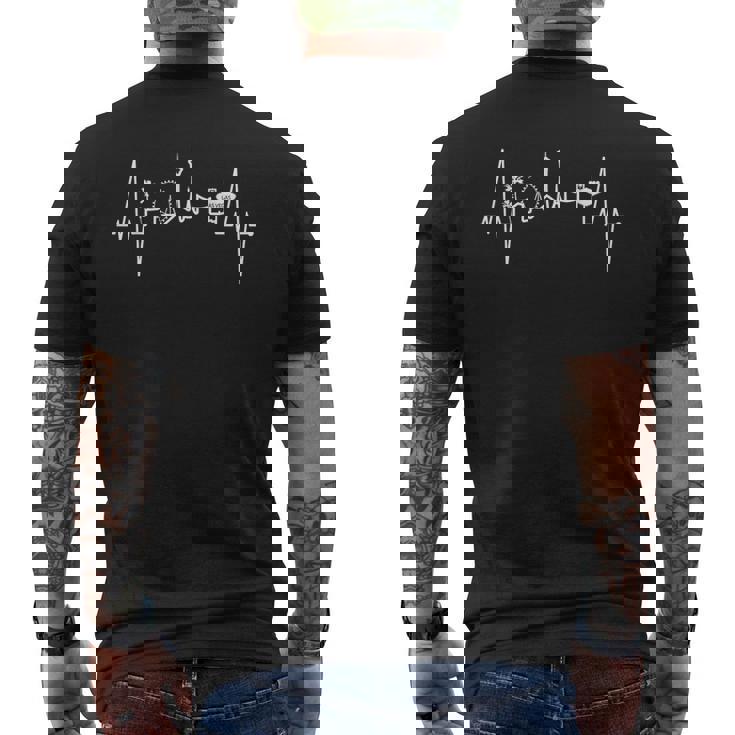 Lasegaskylineラスベガスのスカイライン鼓動米国ネバダ州シンシティ メンズTシャツ バックプリント