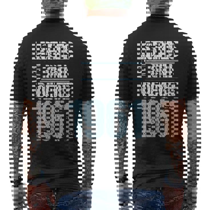 Legends Were Born In November 1961 誕生日 メンズTシャツ バックプリント