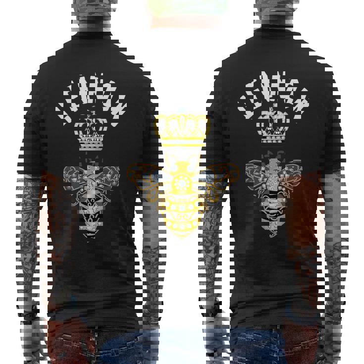 Lennon Name Lennon 誕生日プレゼント 女王冠 蜂 レノン メンズTシャツ バックプリント