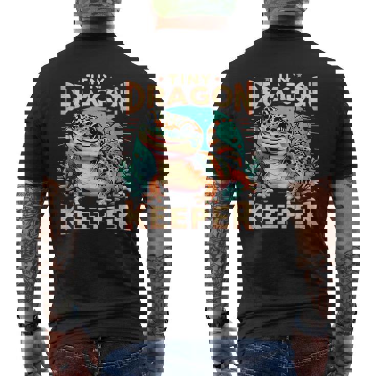 Leopard Gecko Crested Lizard Reptiles Lovers メンズTシャツ バックプリント