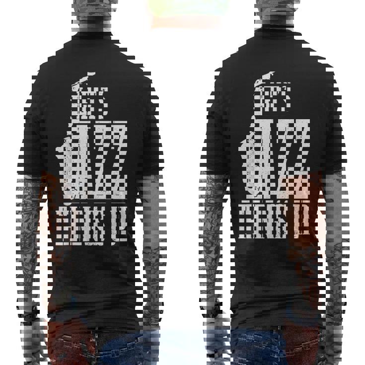 Let's Jazz Things Up 面白いサックス音楽サックスギフト メンズTシャツ バックプリント