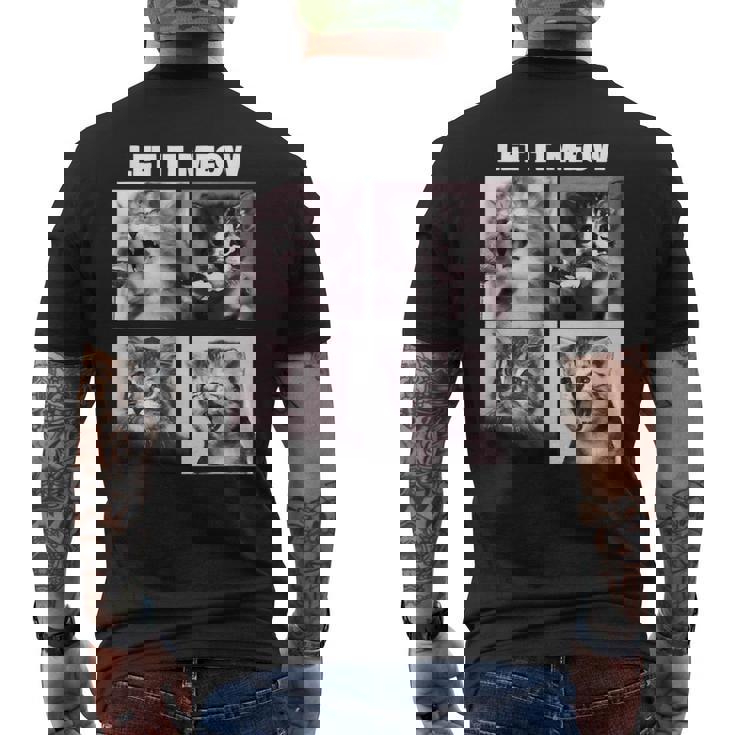 Let It Meow 面白い猫子猫の歌うギフト メンズTシャツ バックプリント