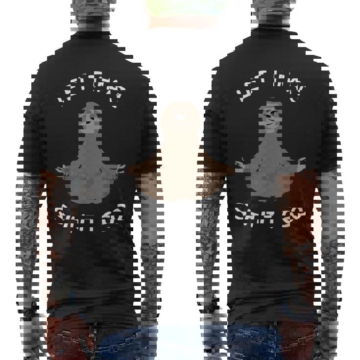 Let Thathit Go 面白い 瞑想 ナマケモノ ヨガ 陽気な メンズTシャツ バックプリント