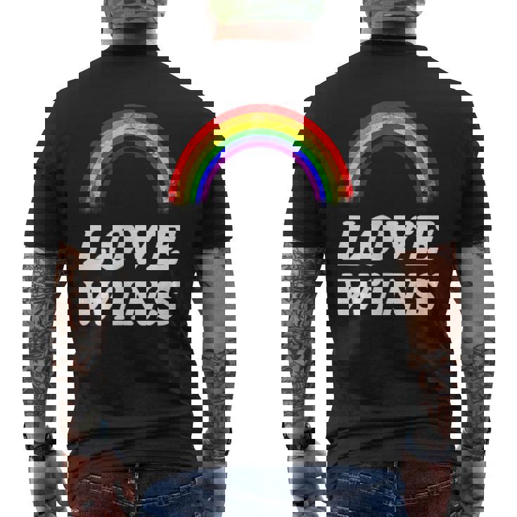 Lgbt フラッグ プライド ポケット レインボー Love Wins パーティー レインボー メンズTシャツ バックプリント